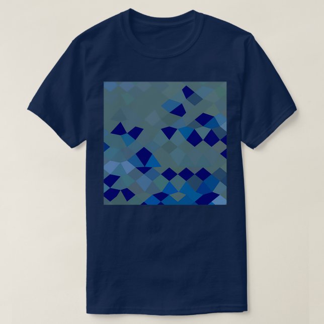 Blue Pigment Abstract Low Polygon Background T-Shirt (Design Front)
