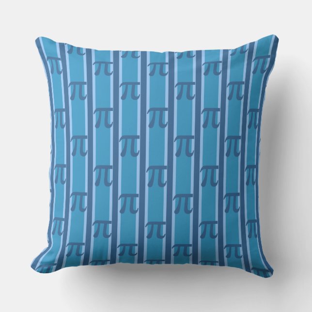 Blue PII 3.142 Throw Pillow (Front)