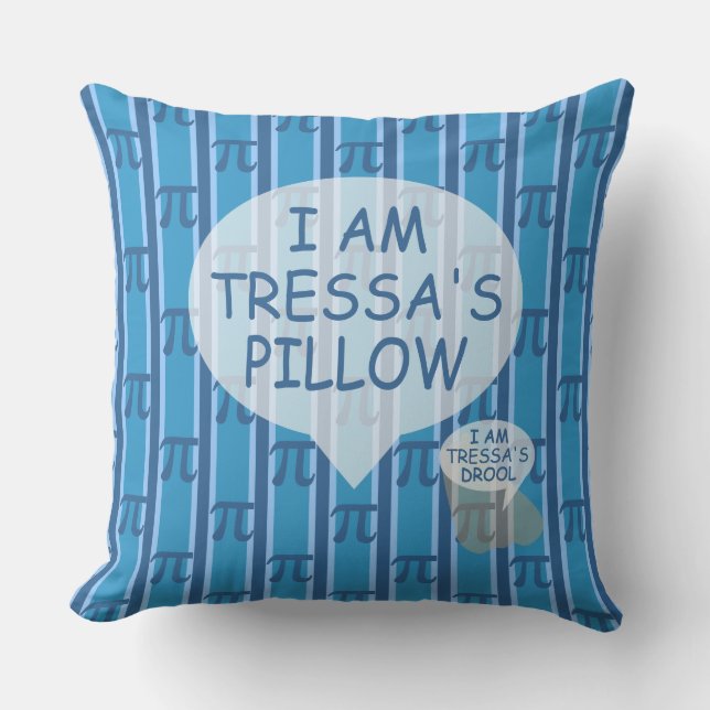 Blue PII 3.142 Throw Pillow (Front)