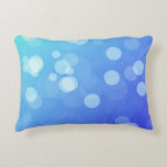 Blue pillow with abstract gradient design<br><div class="desc">Blue pillow with abstract gradient design featuring various-sized translucent circles. The pattern creates a calm,  dreamy ambiance.</div>