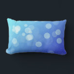 Blue pillow with abstract gradient design<br><div class="desc">Blue pillow with abstract gradient design featuring various-sized translucent circles. The pattern creates a calm,  dreamy ambiance.</div>