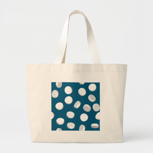 blue pills drugs large tote bag (Front)