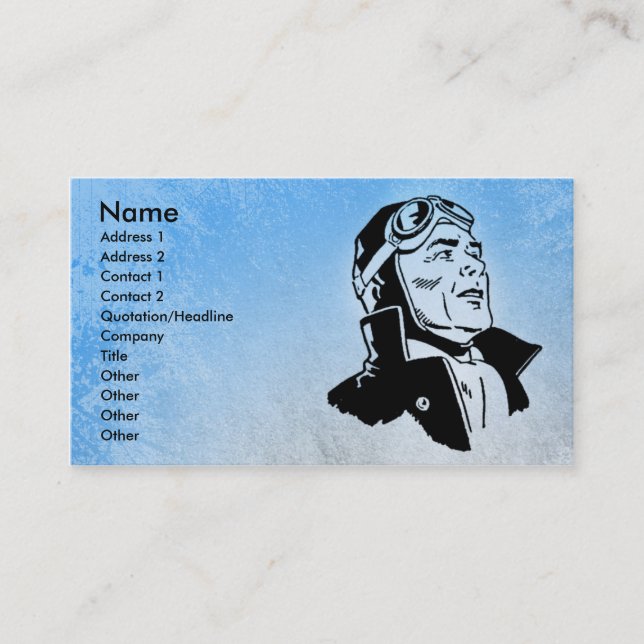 Blue Pilot Business Card Template (Front)