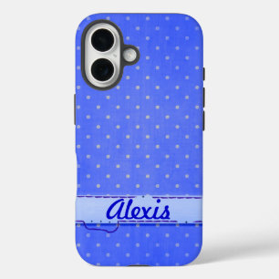 Blue Pin Dots iPhone 16 Case
