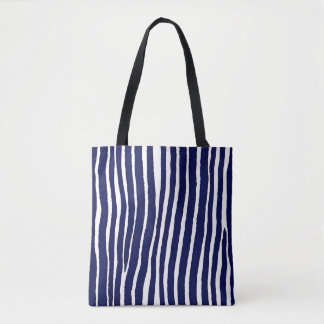 Blue pin stripe geometric pattern Tote bag