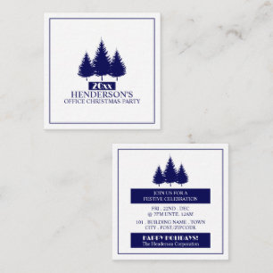 Blue Pine Tree Silhouettes, Christmas Party Ticket Enclosure Card