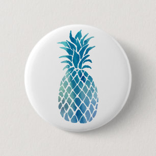 blue pineapple 2 inch round button