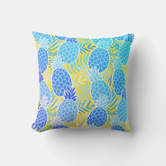 Blue Pineapple Outdoor Pillow (Front)