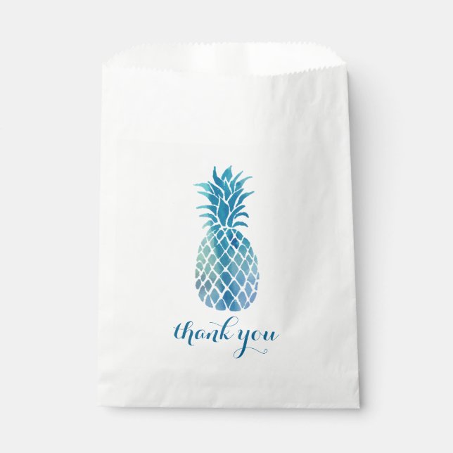 blue pineapple thank you favour bag (Front)