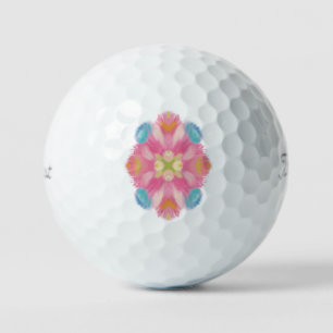 Blue Pink Abstract Golf Balls