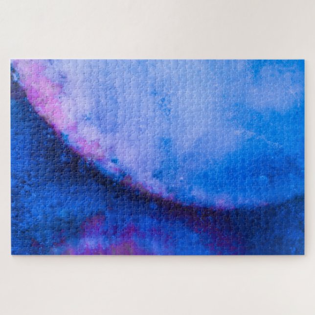 Blue Pink Abstract Impossible Jigsaw Puzzle (Horizontal)