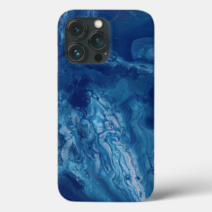 Blue Pink Acrylic Pouring Abstract Fluid Art  iPhone 13 Pro Case