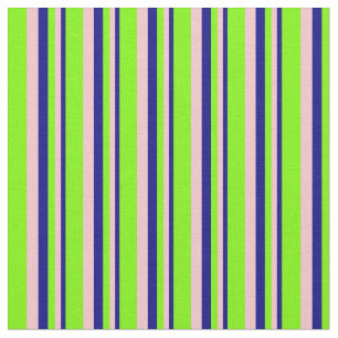 Blue, Pink, and Green Stripes Fabric
