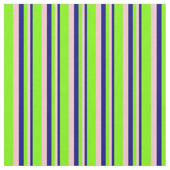 Blue, Pink, and Green Stripes Fabric (Close Up)