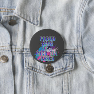Blue Pink and Purple Microtia Day  3 Inch Round Button