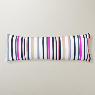 Blue Pink and Sand Stripes Body Pillow