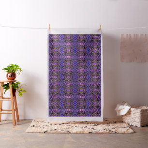 Blue, Pink and Sienna Camouflage Pattern Fabric