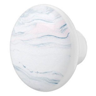 Blue Pink And White Ceramic Knob