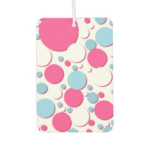 Blue pink and white polka dots air freshener