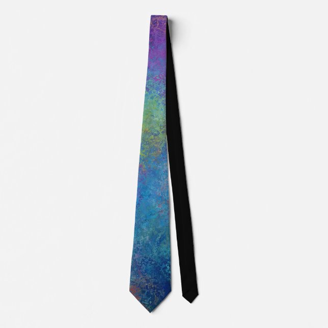 Blue Pink And Yellow Multi Colour Abstract Tie (Front)