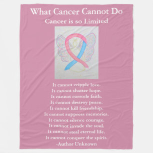 Blue & Pink Awareness Ribbon Cancer Angel Blanket