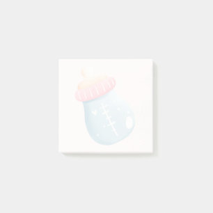 Blue & Pink Baby Bottle Cute Post-it Notes