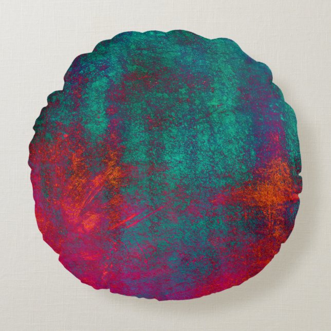 Blue pink background texture cement wallabstract,a round pillow (Front)