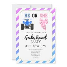 Blue Pink Bow ATV 4 Wheeler Quad Gender Reveal
