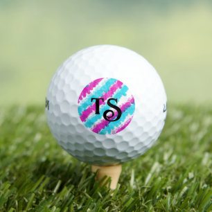 Blue & Pink Bright Splatter Golf Balls