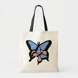 Blue & Pink Butterflies Tote Bag