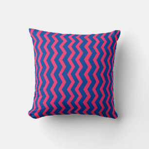 Blue Pink Chevron Throw Pillow