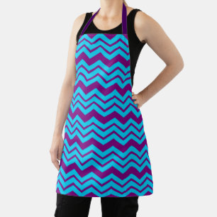 Blue Pink Chevron Zigzag Design  Apron