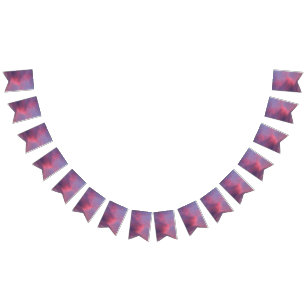 Blue Pink Clouds Bunting Flags