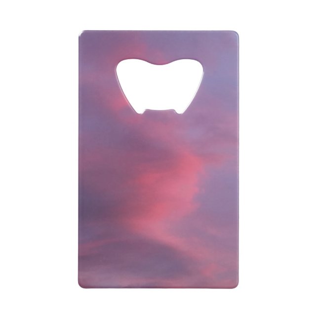 Blue Pink Clouds Credit Card Bottle Opener (Front)