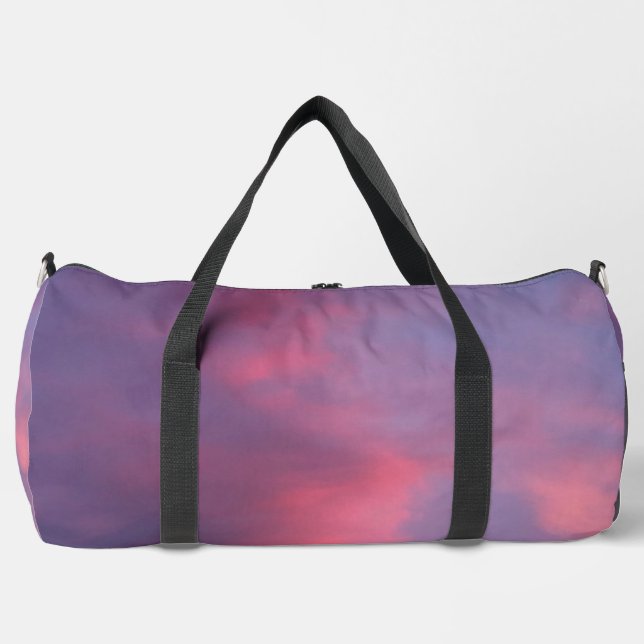 Blue Pink Clouds Duffle Bag (Front)