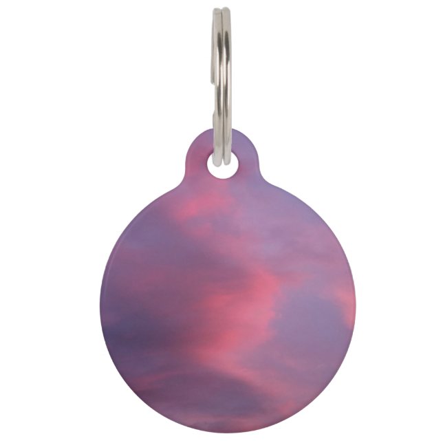 Blue Pink Clouds Pet Tag (Front)