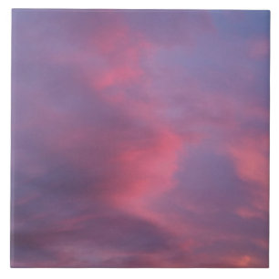 Blue Pink Clouds Tile