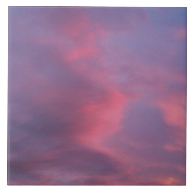 Blue Pink Clouds Tile (Front)
