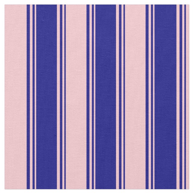 Blue & Pink Coloured Lines Pattern Fabric (Close Up)