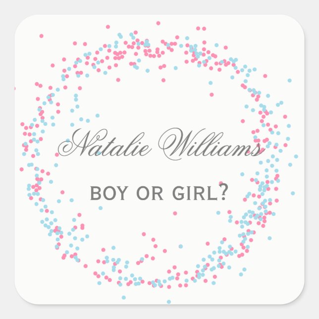 Blue & Pink Confetti - Square Sticker (Front)