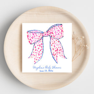 Blue Pink Coquette Personalized Napkin