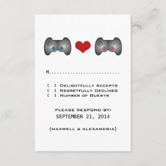 Blue Pink Cute Gamer Response Card