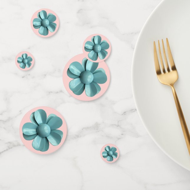 Blue Pink Daisy Flower Spring Summer Wedding Confetti (Group)