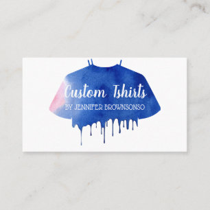 Blue Pink Drip Shirt Clothing Apparel Business Card