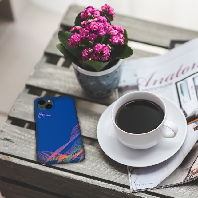 Blue pink elegant colourful wavy  Case-Mate iPhone case (Creator Uploaded)