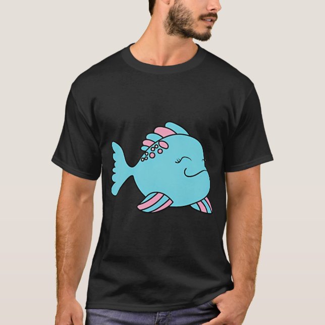 blue pink fish T-Shirt (Front)