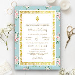 Blue Pink Floral Anand Karaj Punjabi Sikh Wedding Invitation<br><div class="desc">Amaze your guests with this elegant Sikh wedding invite featuring a beautiful floral design with modern typography. Simply add your event details on this easy-to-use template to make it a one-of-a-kind invitation.</div>