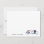 Blue Pink Floral Elegant Full Name or Couple Names Card (Front)