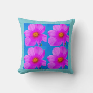 Blue & Pink Flower Power Pillow
