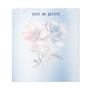 Blue Pink Flowers Notepad